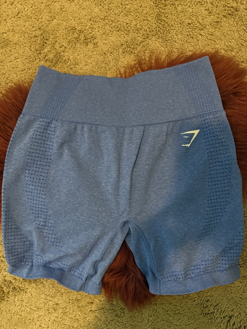 Gymshark Vital Seamless Shorts Lift Blue Marl High Waisted Size M